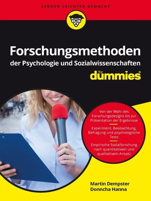 cover image of Forschungsmethoden der Psychologie und Sozialwissenschaften fÃ¼r Dummies